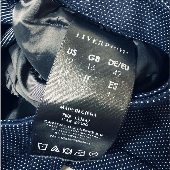 Liverpool Kelsey Trouser Stretch Knit Pants Navy Pin Dot Textured SZ 12/31 NEW! - Picture 11 of 16